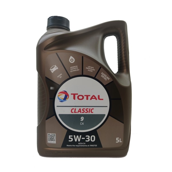 TOTAL Olio Motore Lubrificante Auto Classic 9 C4 5W-30 Tanica da 5 Litri