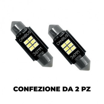 Phonocar 07702 coppia (2pz) di lampade X MOTO-AUTO 12V 6000K CAN-BUS 36mm